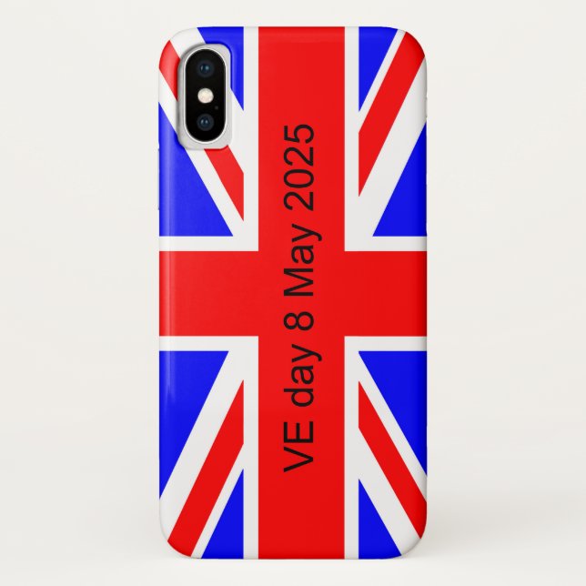 Coques Case-Mate iPhone Drapeau du Royaume-Uni VE jour 2025 (Dos)