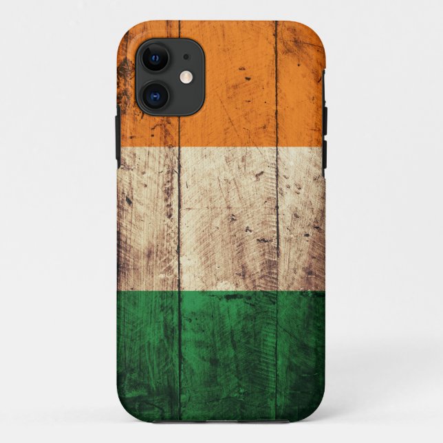 Coques Case-Mate iPhone Drapeau en bois de l'Irlande (Dos)