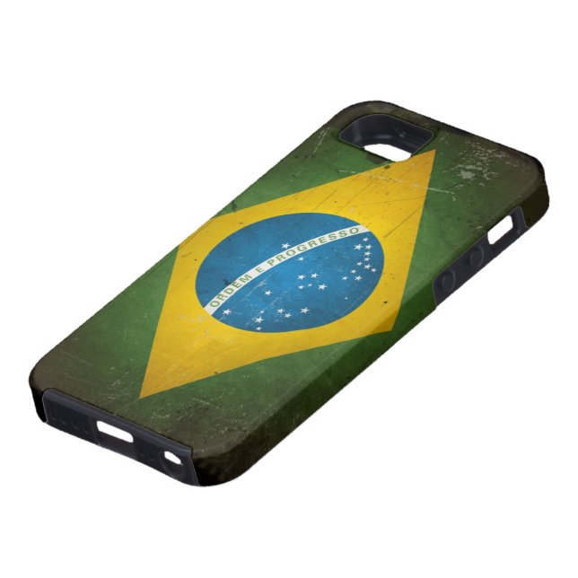 Coques Case-Mate iPhone Drapeau grunge du Brésil (Bas)