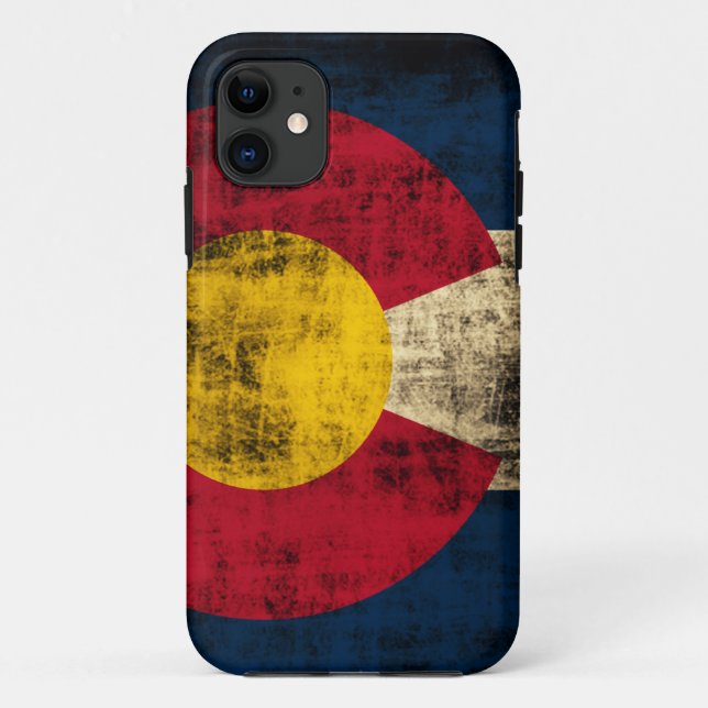 Coques Case-Mate iPhone Drapeau grunge du Colorado (Dos)