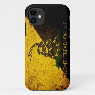 Coque Case-Mate Pour iPhone Drapeau grunge noir d'Anarcho Gadsden