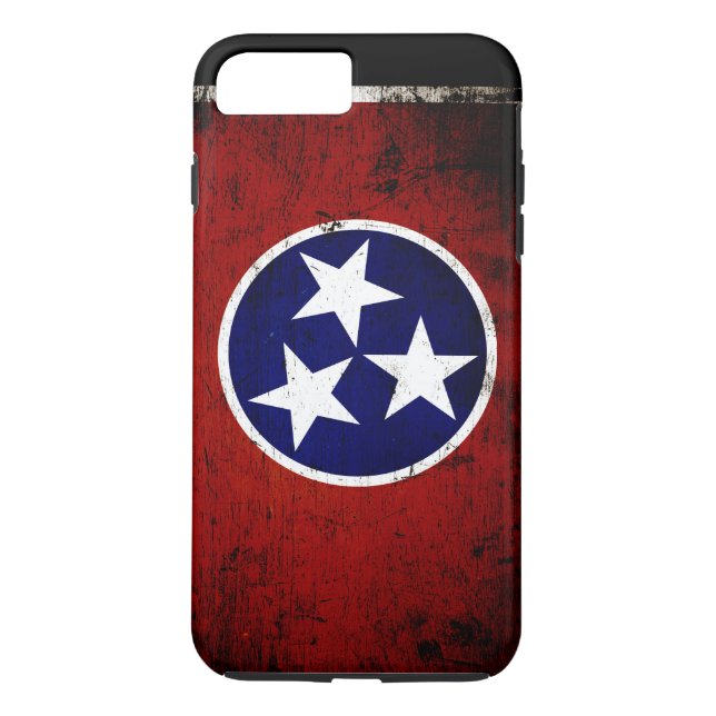 Coques Case-Mate iPhone Drapeau grunge noir d'état du Tennessee (Dos)