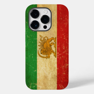 Coque Pour iPhone 14 Pro Drapeau Iran Lion et Sun Shah d'Iran