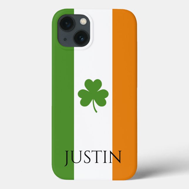 Coques Case-Mate iPhone Drapeau irlandais St Patrick avec Shamrock | Perso (Verso)