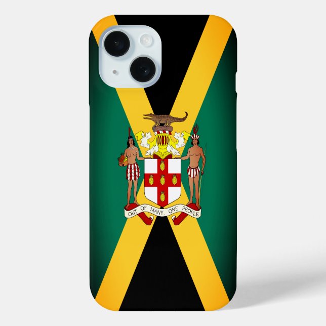 Coques Case-Mate iPhone Drapeau jamaïcain / Armoiries (Verso)