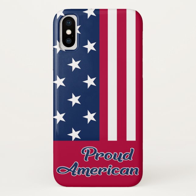 Coques Case-Mate iPhone drapeau patriotique américain fier rouge américain (Dos)