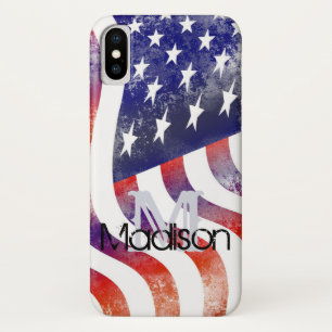 Case-Mate iPhone Case Drapeau rustique USA American Monogramme Nom initi
