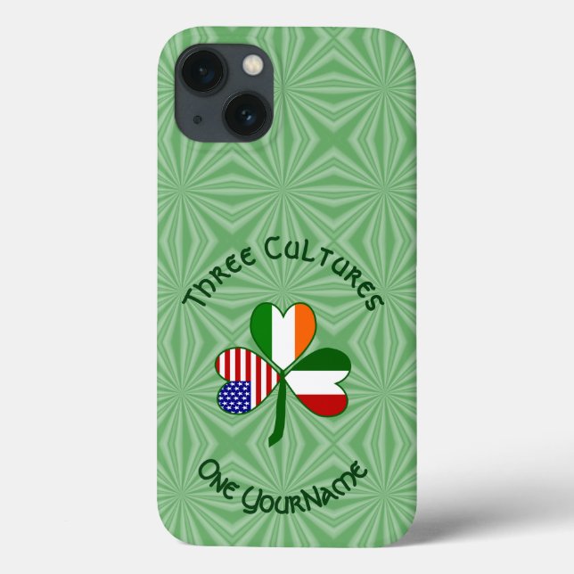 Coques Case-Mate iPhone Drapeau Shamrock irlandais américain italien perso (Verso)