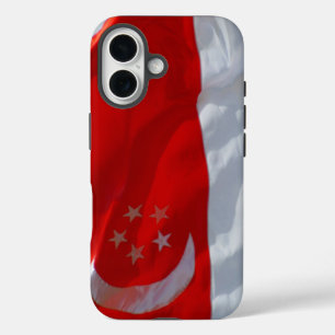 Coques iPhone 16 drapeau singapour