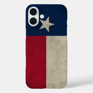 Coques iPhone 16 Plus Drapeau Texas Grunge - Étoile solitaire