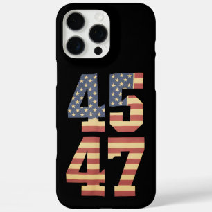 Coques iPhone 16 Pro Max Drapeau Trump 45 47 Vintage Amérique USA