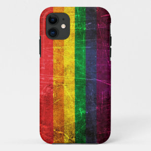 Coques Pour iPhone Drapeau vintage rayé et porté d'arc-en-ciel de g