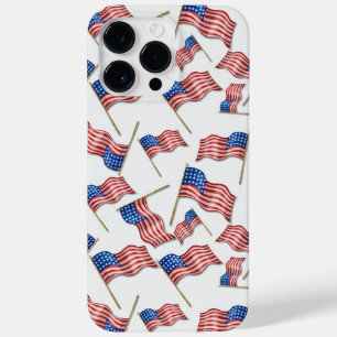 COQUE POUR POUR iPhone 14 PRO MAX DRAPEAUX AMÉRICAINS BLEU BLANC ROUGE
