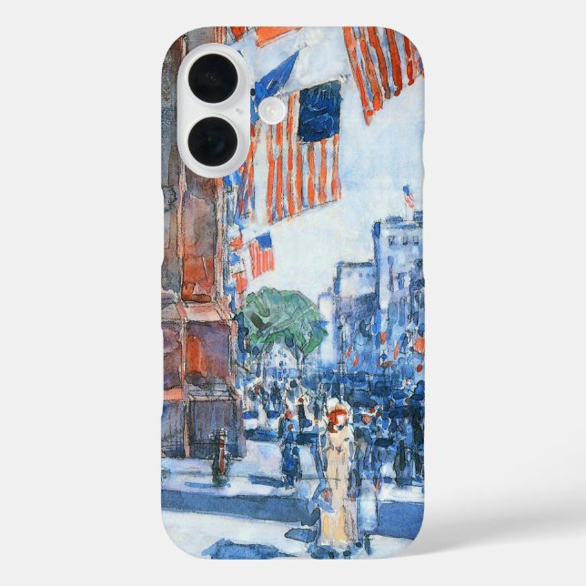 Coques Case-Mate iPhone Drapeaux Cinquième Avenue par Childe Hassam, Art V (Verso)