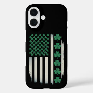 Coques iPhone 16 Draps d'Irlande avec Drapeau Américain Fête de la