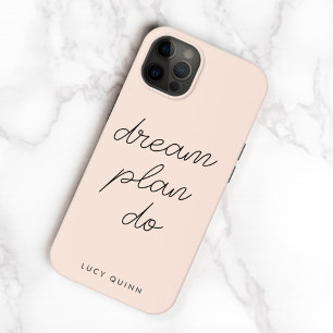 Coque Pour iPhone 14 Dream Plan Do   Blush Pink Modern Design Script