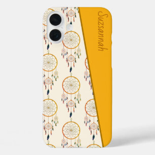 Coques iPhone 16 Plus Dreamcatcher Feather Motif Boho Nom personnalisé