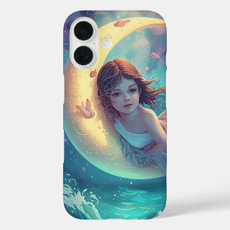 Coques iPhone 16 Dreamy Moon Girl iPhone Case Design | Cute Baby Mo