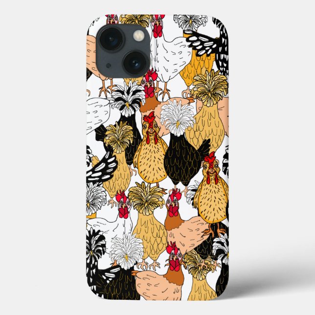 Coques Case-Mate iPhone Drôle à la main dessinée caricature poulets Coque- (Verso)