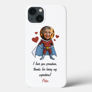 Case-Mate iPhone Case Drôle Black & Maroon Cartoon Superhero Grand-mère