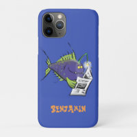 Drôle caricature de poisson de pêcheur