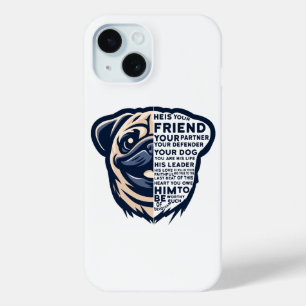Coque Pour iPhone 15 Drôle chien Carlin
