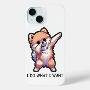 Coque Pour iPhone 15 Drôle Chien Poméranien