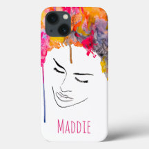 Drôle coloré de l'art des femmes arc-en-ciel