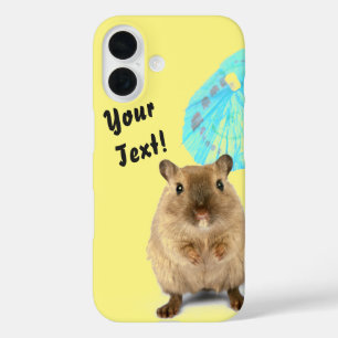 Coques iPhone 16 Drôle de gerbille mignonne vacances d'été jaune