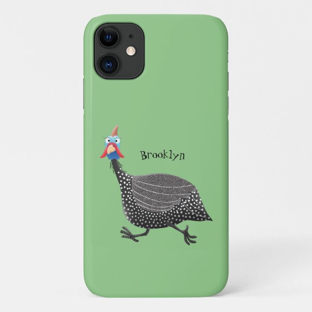 Coques Case-Mate iPhone Drôle dessin animé d'oiseau de Guineafowl (Dos)