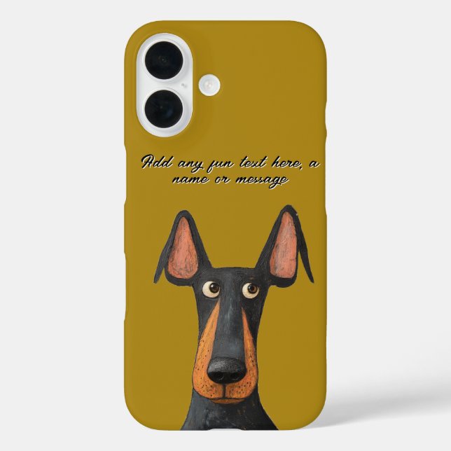 Coques Case-Mate iPhone Drôle Doberman Chien noir Tan Mustard Jaune (Verso)