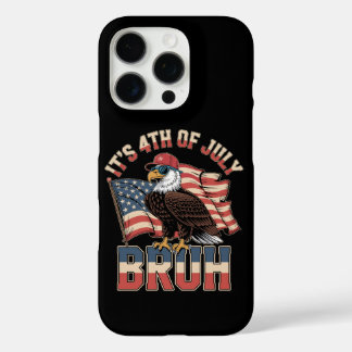 Coques iPhone 16 Pro Drôle du 4 juillet Bruh Aigle patriotique