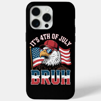 Coque iPhone 15 Pro Max Drôle du 4 juillet Bruh Aigle patriotique
