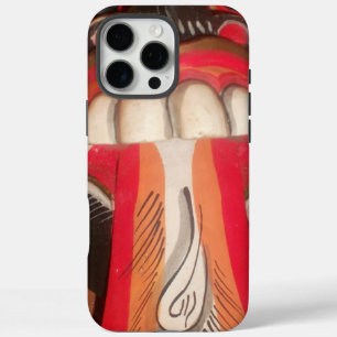 Coques iPhone 16 Pro Max Drôle effrayant Langue bizarre asiatique Halloween
