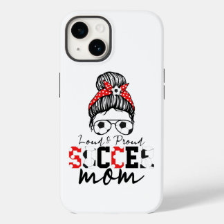 Coque Pour iPhone 14 Drôle Football Loud et Fier Soccer Maman