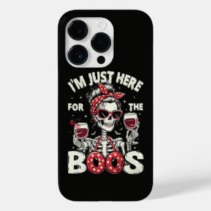 Coque Pour iPhone 14 Pro Drôle je suis juste ici pour les fantômes squelet