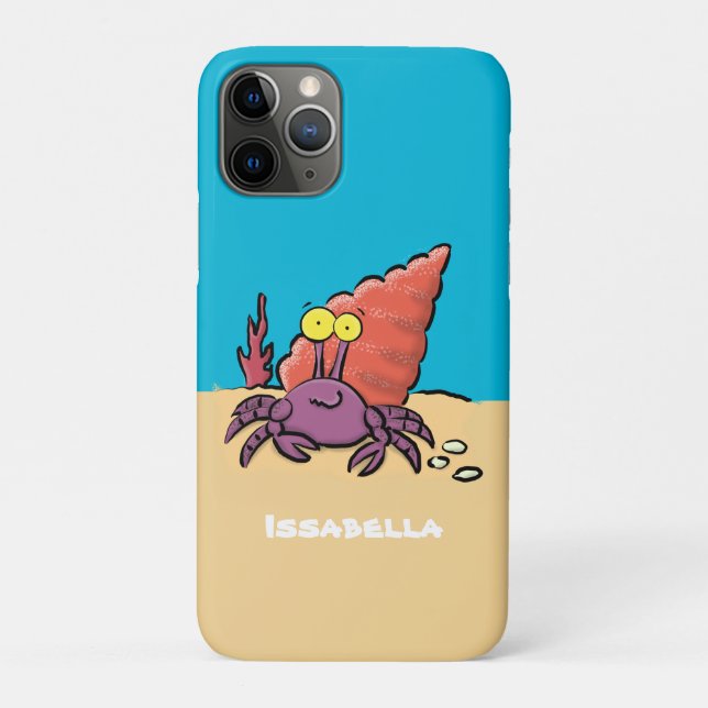 Coques Case-Mate iPhone Drôle mignon caricature pourpre crabe ermite (Dos)