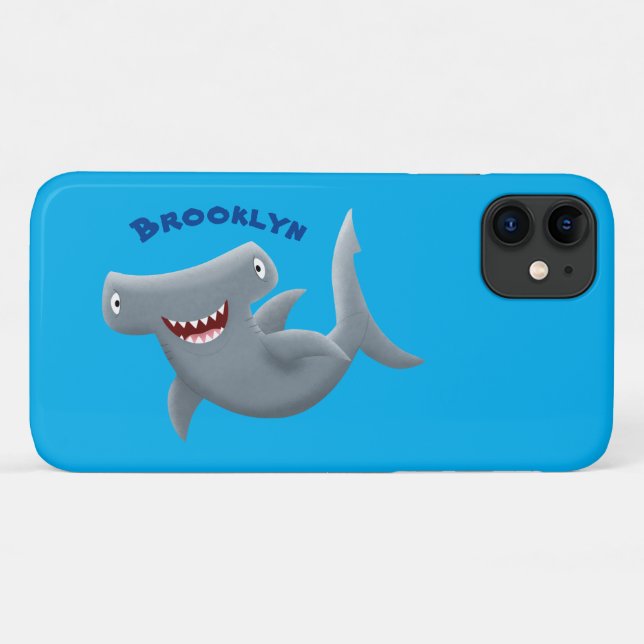 Coques Case-Mate iPhone Drôle mignon requin marteau dessin animé (Dos (Horizontal))