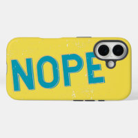 Drôle Nope Typographie Turquoise bleu et jaune