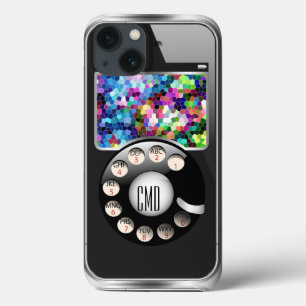 iPhone 13 Coque Drôle Retro Téléphone avec cadre photo