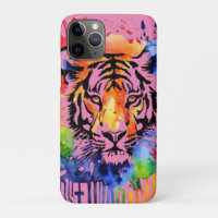 Drôle tigre coloré à l'aquarelle