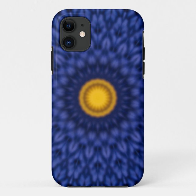 Coques Case-Mate iPhone Duck on blue with yellow kaleidoscope (Dos)