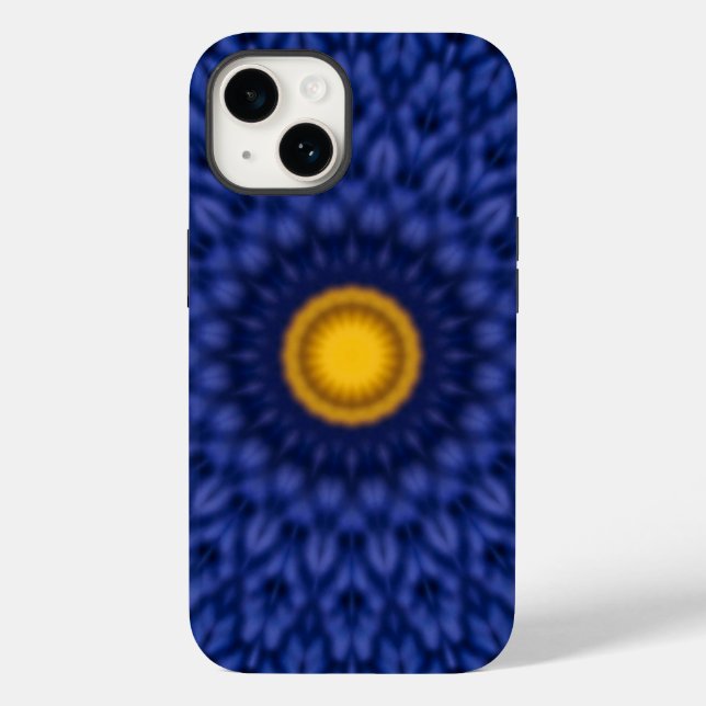 Coques Case-Mate iPhone Duck on blue with yellow kaleidoscope (Verso)