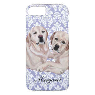 Coque iPhone 8/7 Duo jaune personnalisé de Labrador