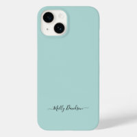 Dusty Aqua Simple Minimaliste Script Nom personnal