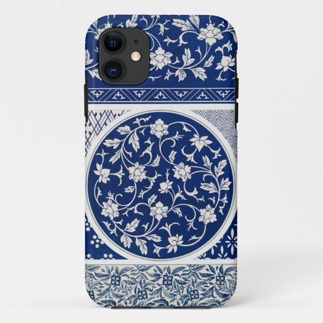Coques Case-Mate iPhone Dynastie Ming Willow bleu Chine Botanique (Dos)