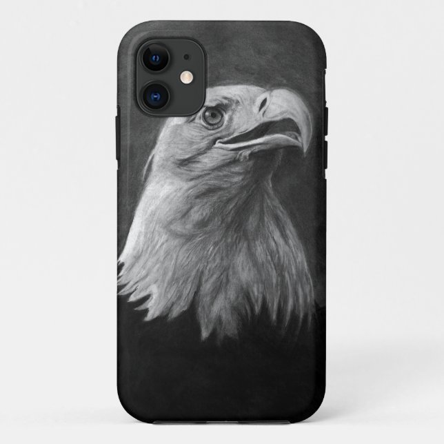 Coques Case-Mate iPhone Eagle chauve, graphite tiré par la main (Dos)