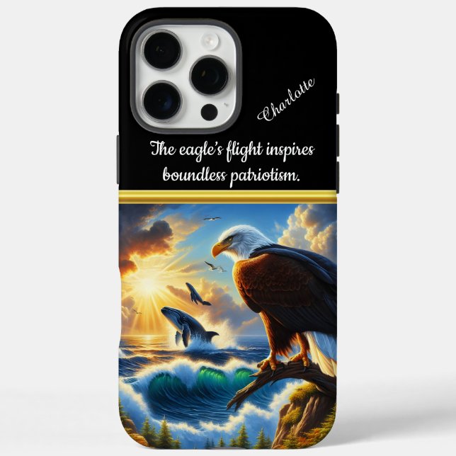 Coques Case-Mate iPhone Eagle supervise la baleine au coucher du soleil (Verso)