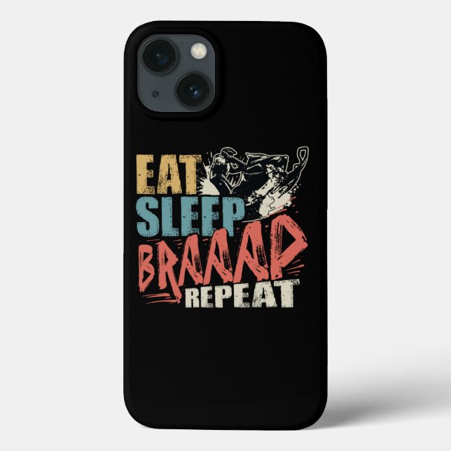 Coques Case-Mate iPhone Eat Sleep Braap Repeat Snowmobile Rider (Verso)