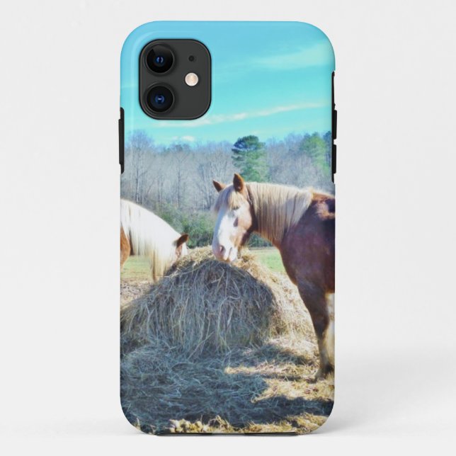 Coques Case-Mate iPhone Ébauche secourue Chevaux mangeant foin (Dos)